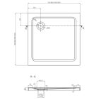 Mexen Flat Slim 100x100 szögletes lapos akril zuhanytálca, 5 cm magas