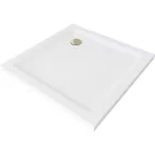 Mexen Flat Slim akril zuhanytálca 80 x 80 cm, fehér, arany szifonnal