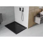 Mexen Flat Slim akril zuhanytálca 120 x 80 cm, fekete, fekete szifonnal