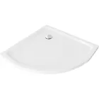 Mexen Flat Slim íves akril zuhanytálca 70 x 70 cm, fehér, króm szifonnal