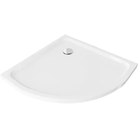 Mexen Flat Slim íves akril zuhanytálca 70 x 70 cm, fehér, króm szifonnal