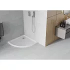 Mexen Flat Slim íves akril zuhanytálca 70 x 70 cm, fehér, króm szifonnal
