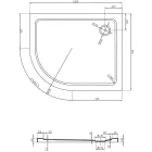 Mexen Flat Slim aszimmetrikus íves akril zuhanytálca 100 x 80 cm, jobbos, fehér, króm szifonnal