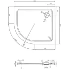 Mexen Flat Slim aszimmetrikus íves akril zuhanytálca 90 x 80 cm, jobbos, fehér, króm szifonnal