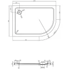 Mexen Flat Slim aszimmetrikus íves akril zuhanytálca 120 x 80 cm, balos, fekete, arany szifonnal