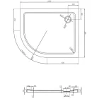 Mexen Flat Slim aszimmetrikus íves akril zuhanytálca 100 x 90 cm, jobbos, fekete, króm szifonnal