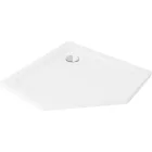 Mexen Flat Slim ötszögletű akril zuhanytálca 100 x 100 cm, fehér, króm szifonnal