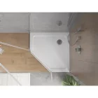 Mexen Flat Slim ötszögletű akril zuhanytálca 80 x 80 cm, fehér, króm szifonnal
