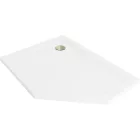 Mexen Flat Slim ötszögletű akril zuhanytálca 90 x 80 cm, balos, fehér, arany szifonnal