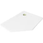 Mexen Flat Slim ötszögletű akril zuhanytálca 90 x 80 cm, jobbos, fehér, arany szifonnal