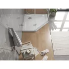Mexen Flat Slim ötszögletű akril zuhanytálca 90 x 90 cm, fehér, króm szifonnal