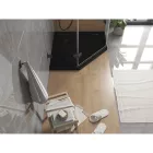 Mexen Flat Slim ötszögletű akril zuhanytálca 100 x 100 cm, fekete, fekete szifonnal