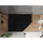 Mexen Flat Slim ötszögletű akril zuhanytálca 100 x 90 cm, balos, fekete, fekete szifonnal