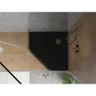 Mexen Flat Slim ötszögletű akril zuhanytálca 90 x 90 cm, fekete, arany szifonnal