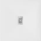 Mexen Hugo kőhatású SMC zuhanytálca 100 x 100 cm, fehér, inox takarólemezzel, szifonnal