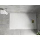 Mexen Hugo kőhatású SMC zuhanytálca 150 x 80 cm, fehér, arany takarólemezzel, szifonnal