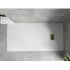 Mexen Hugo kőhatású SMC zuhanytálca 170 x 80 cm, fehér, arany takarólemezzel, szifonnal