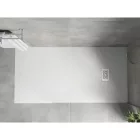 Mexen Hugo kőhatású SMC zuhanytálca 170 x 80 cm, fehér, fehér takarólemezzel, szifonnal