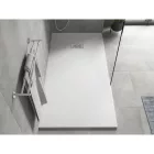 Mexen Hugo kőhatású SMC zuhanytálca 170 x 80 cm, fehér, inox takarólemezzel, szifonnal