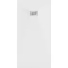 Mexen Hugo kőhatású SMC zuhanytálca 170 x 80 cm, fehér, inox takarólemezzel, szifonnal