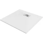 Mexen Hugo kőhatású SMC zuhanytálca 80 x 80 cm, fehér, inox takarólemezzel, szifonnal