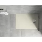 Mexen Hugo kőhatású SMC zuhanytálca 120 x 80 cm, bézs, inox takarólemezzel, szifonnal