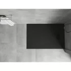 Mexen Hugo kőhatású SMC zuhanytálca 120 x 80 cm, fekete, fekete takarólemezzel, szifonnal