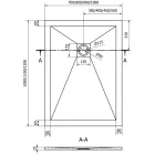 Mexen Stone+ kőhatású kompozit zuhanytálca 120 x 80 cm, fehér, inox takarólemezzel, szifonnal