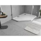 Mexen Flow Slim ötszögletű akril zuhanytálca 100 x 80 cm, jobbos, fényes fehér, szifon nélkül