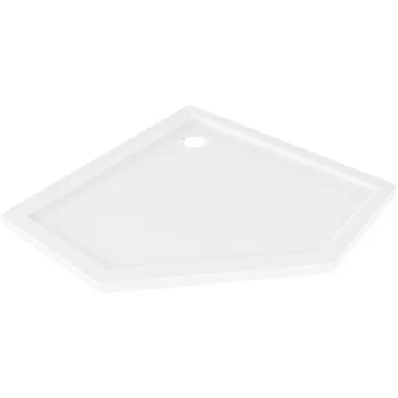 Mexen Flow Slim ötszögletű akril zuhanytálca 80 x 80 cm, fényes fehér, szifon nélkül