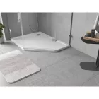 Mexen Flow Slim ötszögletű akril zuhanytálca 100 x 90 cm, balos, fényes fehér, szifon nélkül