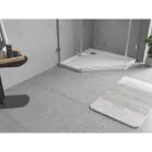 Mexen Flow Slim ötszögletű akril zuhanytálca 90 x 90 cm, fényes fehér, szifon nélkül