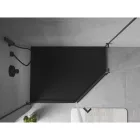 Mexen Flow Slim ötszögletű akril zuhanytálca 100 x 80 cm, balos, matt fekete, szifon nélkül