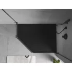 Mexen Flow Slim ötszögletű akril zuhanytálca 100 x 90 cm, jobbos, matt fekete, szifon nélkül