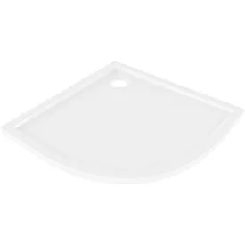  Mexen Flow Slim íves akril zuhanytálca 80 x 80 cm, fényes fehér, szifon nélkül