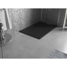 Mexen Otto kőhatású SMC zuhanytálca 120 x 80 cm, fekete, szifonnal