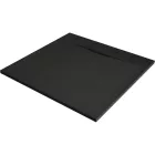 Mexen Otto kőhatású SMC zuhanytálca 80 x 80 cm, fekete, szifonnal