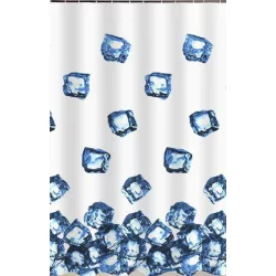   Textil zuhanyfüggöny 180x200 cm, ice cube mintázattal, mosható és vasalható