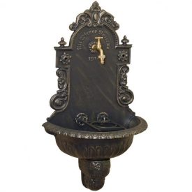   VIENNA kerti alumínium öntvény falikút antikolt arany, tömlővéges réz kerti csappal