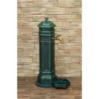 PISA kerti alumínium öntvény állókút antikolt zöld, külső menetes réz kerti csappal