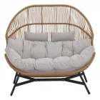 HOLAND rattan dupla kosárfotel bézs