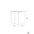 Piramida EURIDIKA fali fürdőszobabútor - műmárvány mosdóval -2 ajtós - FEHÉR-TÖLGY - 60 x 46 x 62 cm