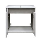 Piramida EURIDIKA fali fürdőszobabútor - műmárvány mosdóval -2 ajtós - FEHÉR-SZÜRKE - 65 x 48 x 62 cm