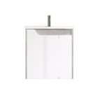 Piramida EURIDIKA fali fürdőszobabútor - műmárvány mosdóval -2 ajtós - FEHÉR-SZÜRKE - 65 x 48 x 62 cm