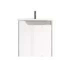 Piramida EURIDIKA fali fürdőszobabútor - műmárvány mosdóval -2 ajtós - FEHÉR-SZÜRKE - 65 x 48 x 62 cm