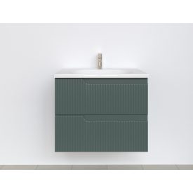   Piramida EURIDIKA fali fürdőszobabútor - műmárvány mosdóval -2 fiókos - PINO ZÖLD - 65 x 48 x 53 cm