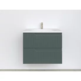   Piramida EURIDIKA fali fürdőszobabútor - műmárvány mosdóval -2 fiókos - PINO ZÖLD - 65 x 48 x 53 cm