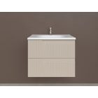 Piramida EURIDIKA fali fürdőszobabútor - műmárvány mosdóval -2 fiókos - PINO BÉZS - 65 x 48 x 53 cm