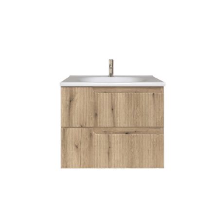 Piramida EURIDIKA fali fürdőszobabútor - műmárvány mosdóval -2 fiókos - PINO TÖLGY - 65 x 48 x 53 cm