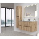 Piramida EURIDIKA fali fürdőszobabútor - műmárvány mosdóval -2 fiókos - PINO TÖLGY - 65 x 48 x 53 cm